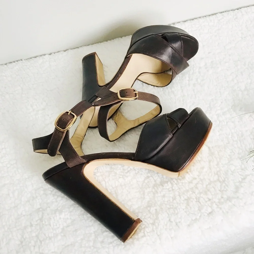 JFK Vero Cuoio Platform Sandals - Picture 3 of 8
